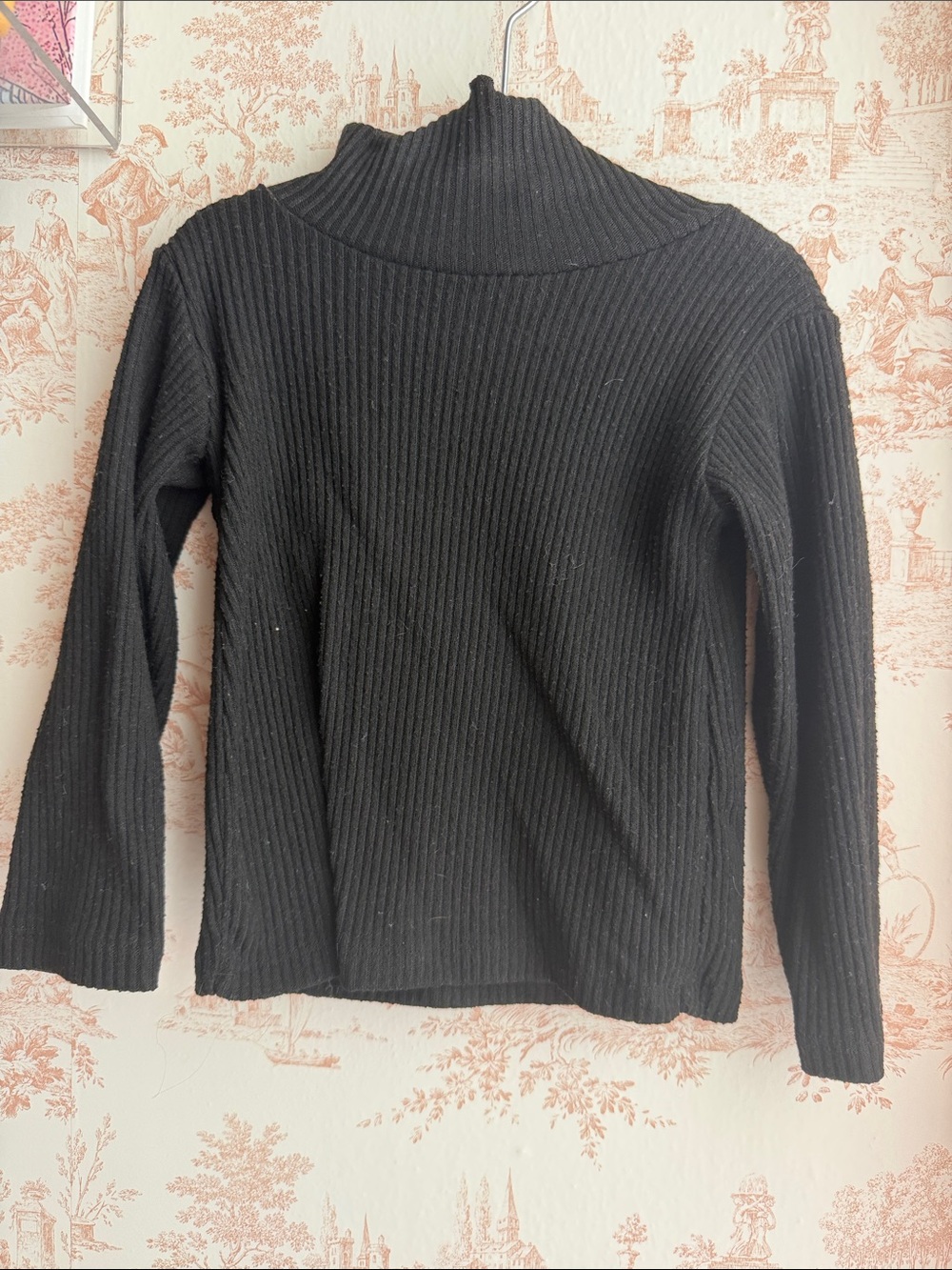 Zara kids Black Ribbed Mock Neck Sweater